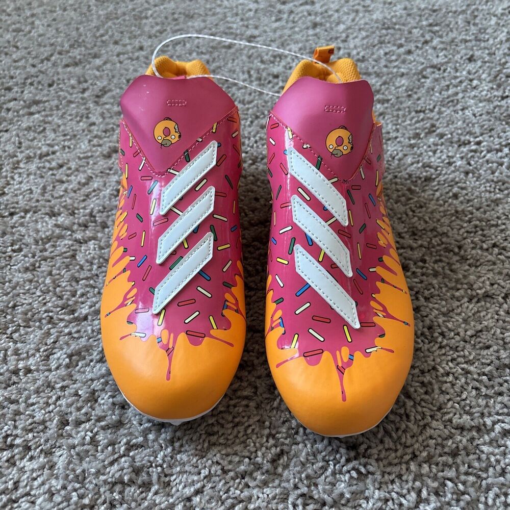 Adidas Pink and Orange Sneakers with Signature Stripes